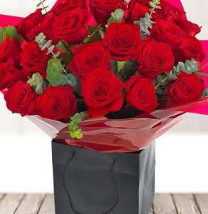 24-red-roses-Aqua-packed-hand-tied-Bouquet-£110.00